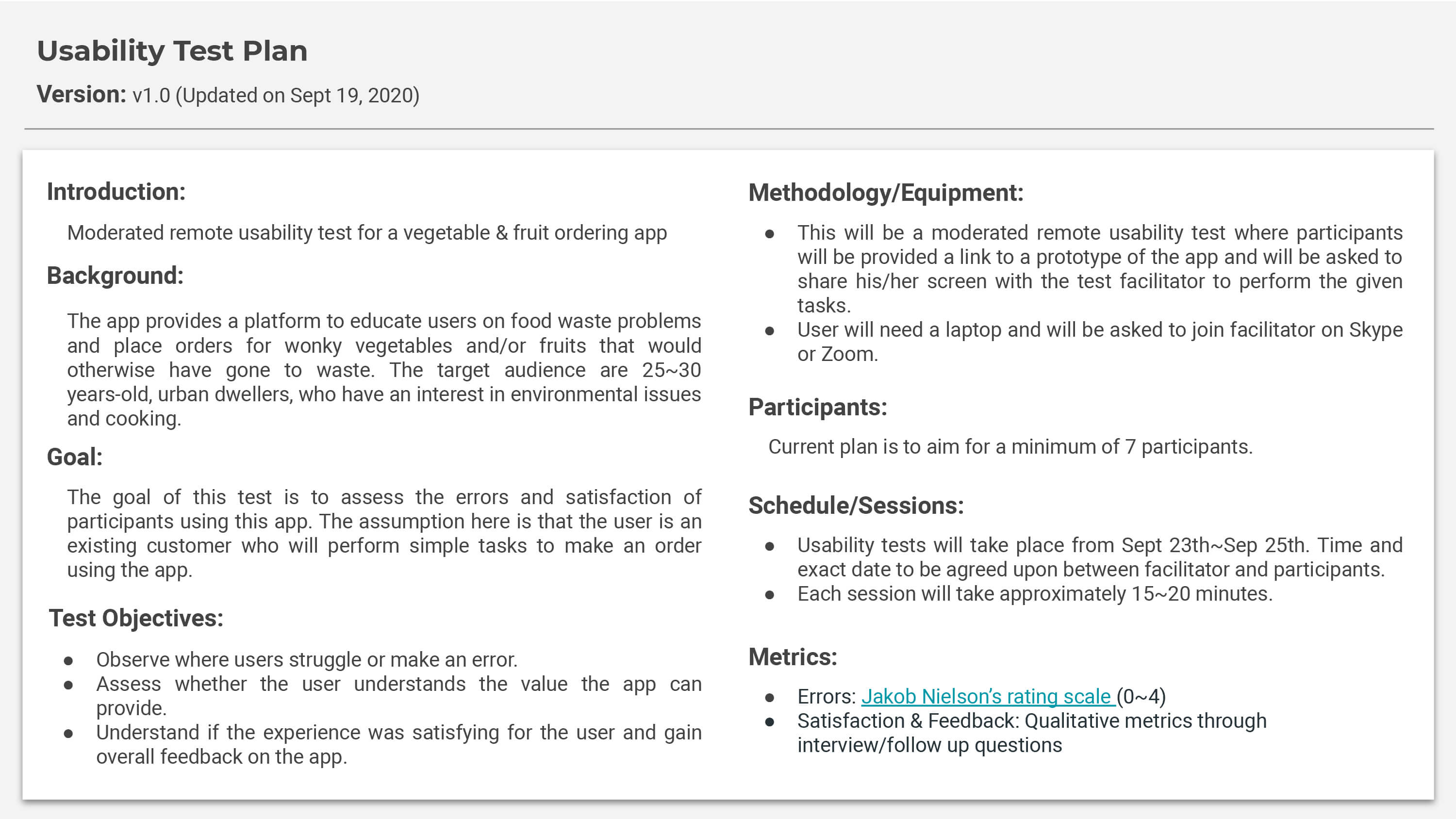 Usability Test Plan